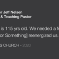 Jeff Nelson, Lead and Teaching Pastor